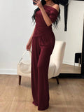Dili Simple Elegant Style Summer Short-Sleeved Trousers Suit Women's 2025 Summer