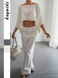 Holiday Wind Fashion Shawl Long-Sleeved Shirt T-Shirt Women's 2026 Summer
