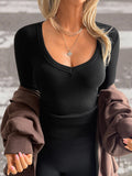 Dili Fashion Solid Color Long Sleeve Bottom Vest T-Shirt Women's Clothing 2025 Autumn And Winter
