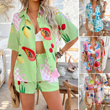 Dili 2025 Autumn And Winter Women's Bominiah Casual Holiday Style Bump Color Printing Short Trousers Set