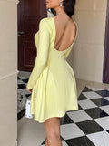 Dili Elegant Evening Dress Style Long-Sleeved Short Skirt Dress Dress Women's Dress 2025 Autumn And Winter