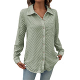 Dili Solid Color Shirt 2025 Autumn Lady Temperament Commuting Long Sleeve Shirt