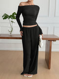 Dili Casual Holiday Long-Sleeved Vest Trousers Two Sets Of Women's Clothing 2025 Autumn And Winter