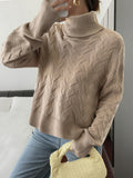 Dili Casual Solid Color Wool Woven Long-Sleeved Sweater Women's Clothing 2025 Autumn And Winter