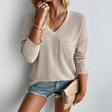 Dili 2025 Autumn And Winter Top Women's Clothing Loose Leisure V-Neck Long-Sleeved Knitwear