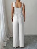 Dili Casual Vacation Slings With Bra Wide Leg Pants Jumpsuit Women's 2025 Autumn And Winter