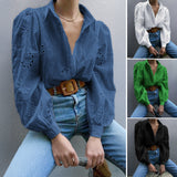 Dili 2025 Spring And Summer Casual Loose Fashion Hollow Bubble Sleeves Top Women's Clothing