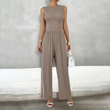 Dili Vacation Leisure Wind Giose Sleeveless Broad-Legged Jumpsuit Women's Clothing 2025 Spring And Summer