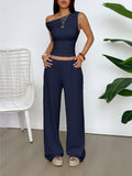 Dili Casual Holiday Vest Broad Leg Trousers Two Sets Of Women's Clothing 2025 Spring And Summer